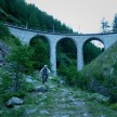 Pod viaduktom, preko katerega smo se kasneje vrnili z vlakom Bernina Express