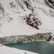 Zaključek ledenika v jezeru.
