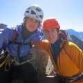 Na vrhu smeri, kjer sva srečala Angleža z 11-letnim sinom na svoji prvi alpinistični turi.